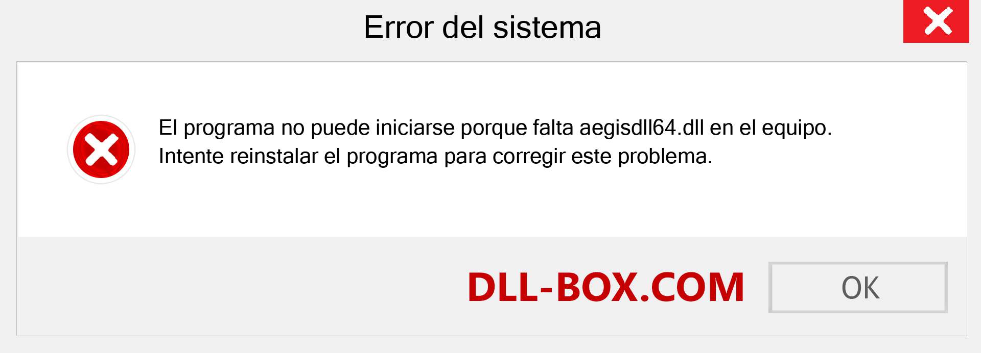 ¿Falta el archivo aegisdll64.dll ?. Descargar para Windows 7, 8, 10 - Corregir aegisdll64 dll Missing Error en Windows, fotos, imágenes