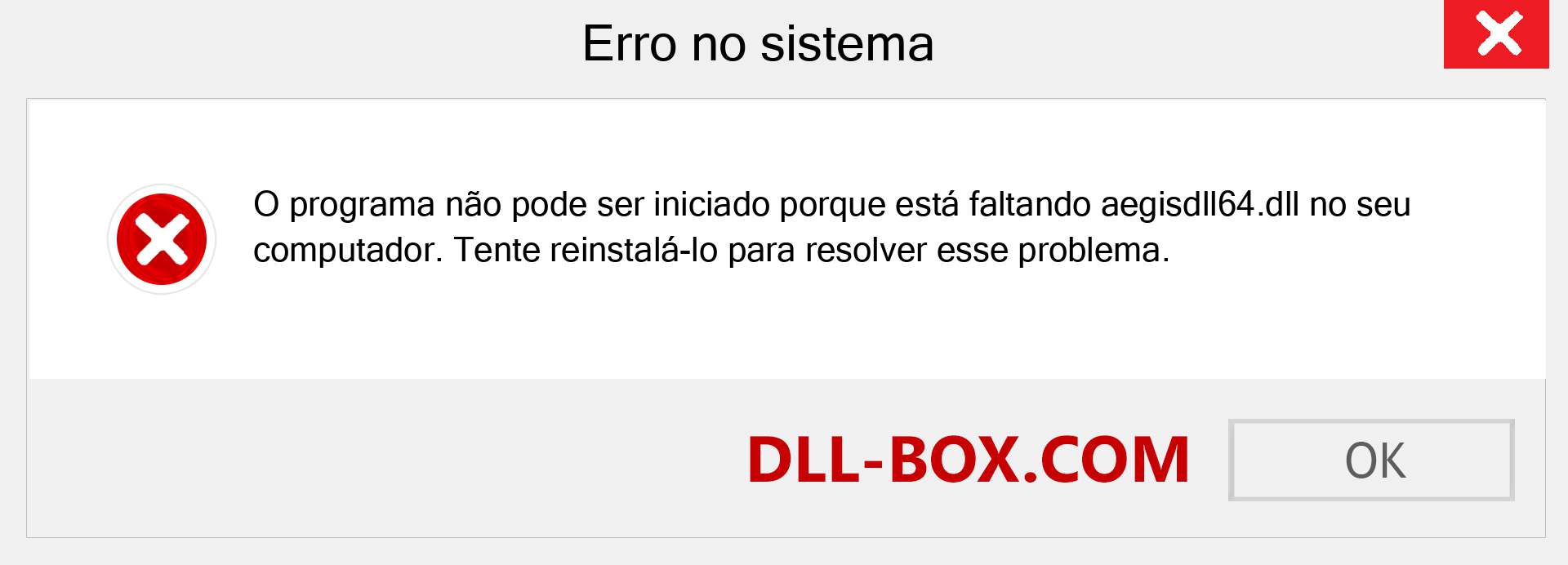 Arquivo aegisdll64.dll ausente ?. Download para Windows 7, 8, 10 - Correção de erro ausente aegisdll64 dll no Windows, fotos, imagens